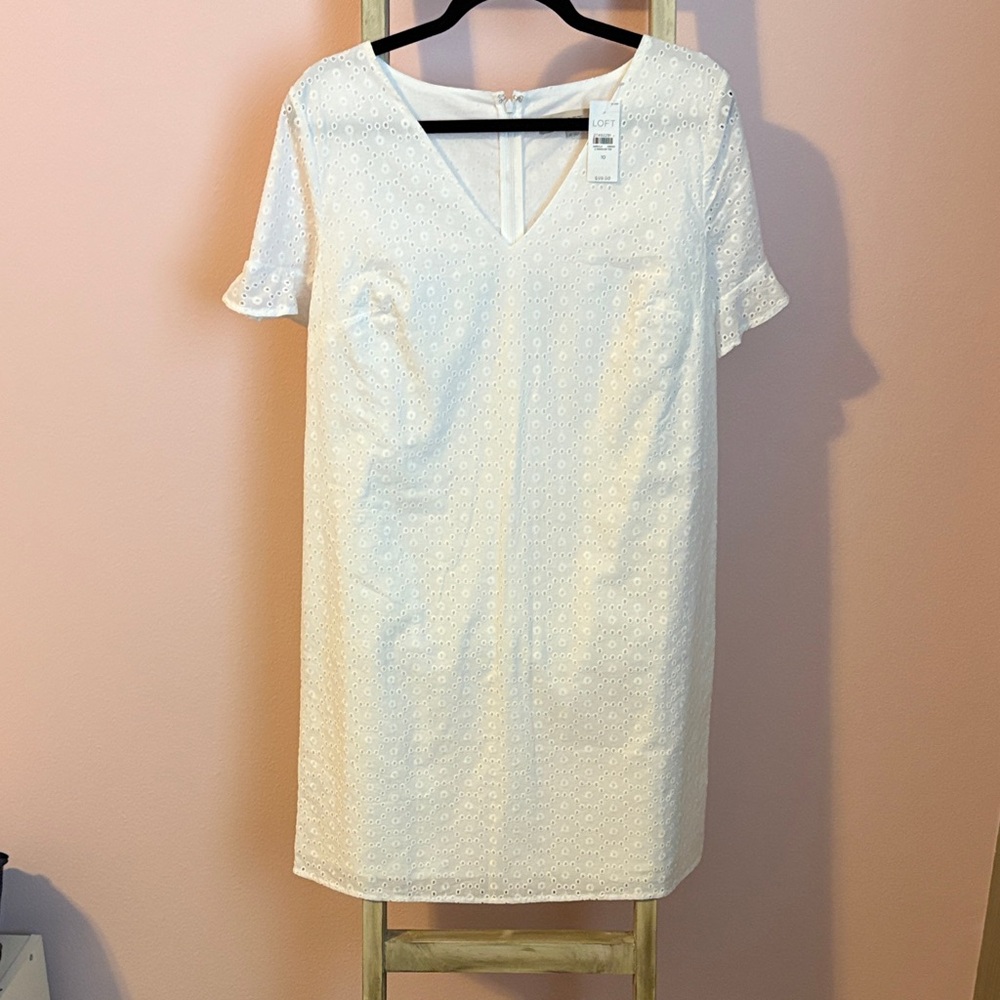 LOFT White Eyelet Dress